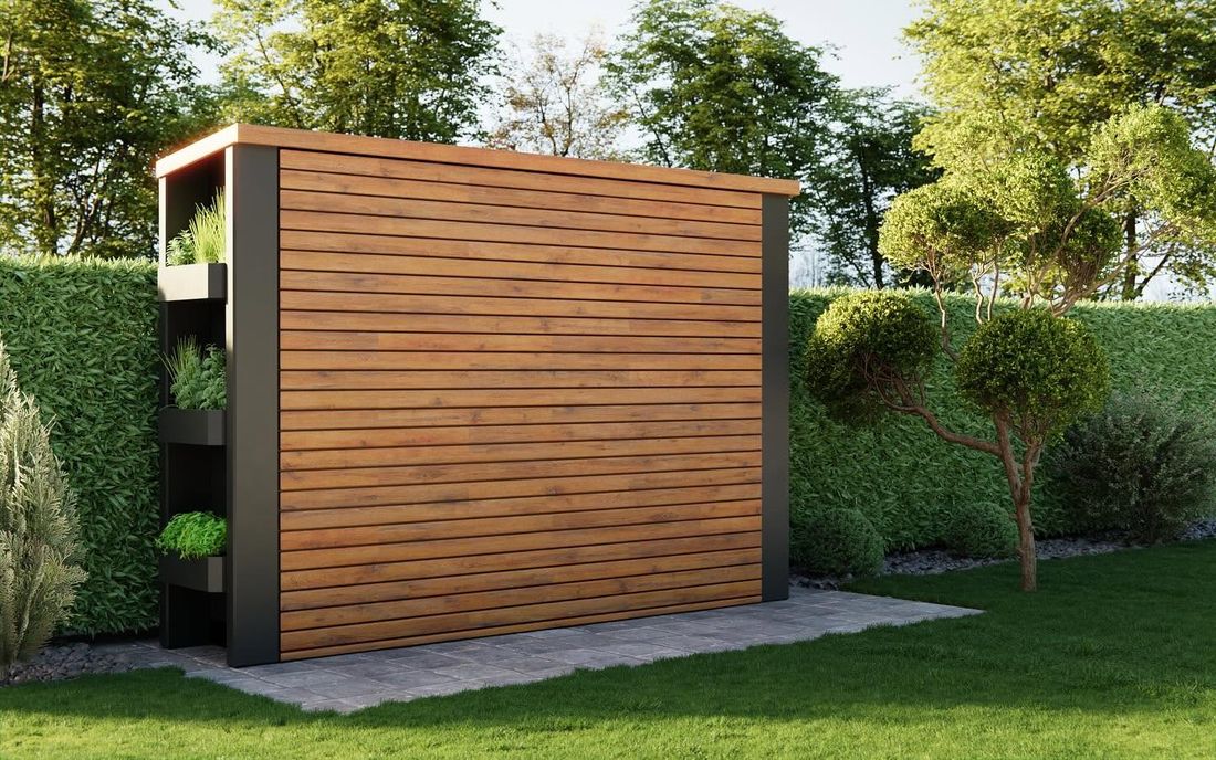 Timber-clad modular outdoor kitchen